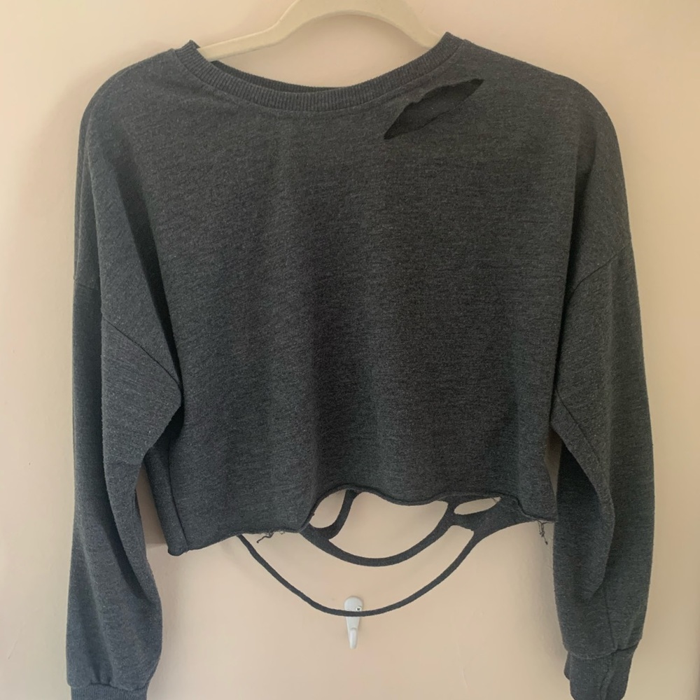 Grey ripped top